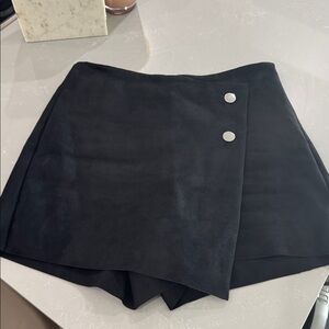 Zara Basic Black Skort with Metallic Accents